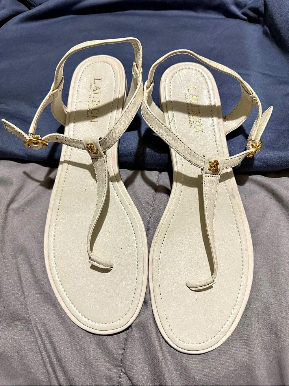 Lauren Ralph Lauren Olivea Thong Sandal White US 10